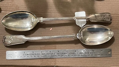 CUCHARAS DE RELLENO victorianas antiguas plateadas James Dixon Sheffield Inglaterra Foto 1 de 4