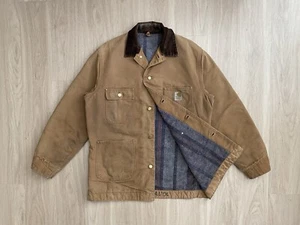 Chaqueta Carhartt De Colección Años 70 Para Hombre 42 Larga 6BLCT Tareas Abrigo Manta Forrada Marrón EE. UU. - Imagen 1 de 21