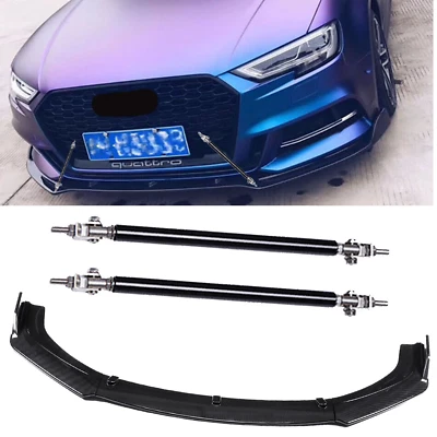 Front Bumper Lip Splitter Spoiler Kit Carbon Fiber For Audi A4 A5 A6 A7 B7 - Imagem 1 de 4