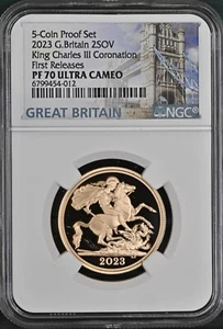 UK - GRAN BRETAÑA, ORO 2 SOV. CORONATION 2023 - NGC PF 70 UC TOP POP, RARO5 - Imagen 1 de 2