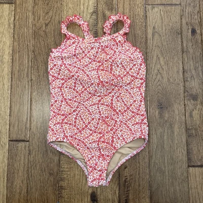 Maiô floral feminino Crewcuts alça de babado peça única, tamanho 6/7 - EXCELENTE - Imagem 1 de 4