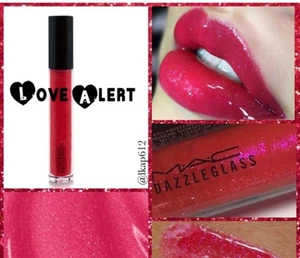 NIB MAC DAZZLEGLASS LIPGLASS (LOVE ALERT) RRED PINK GLITTER LIP GLOSS RARE 💝 - Picture 1 of 1