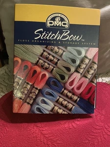 DMC Stitch Bow 3 Ring Binder Full of Floss with Leaf Sticker on Top - Picture 1 of 12
