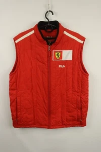 Fila Ferrari F1 Racing Team Red Sleeveless Mock Neck Full Zip Vest Size M - Picture 1 of 24