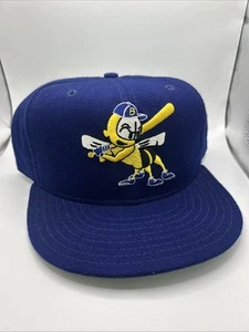 Sombrero New Era Burlington Bees ajustado talla 7 3/8 de lana vintage. (6/11/25) - Imagen 1 de 3