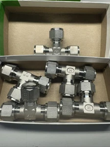 5 Hoke Gyrolok Union 8TTT316 Tee Fittings 1/2” Tubing Swagelok Ref SS-810-3 - Picture 1 of 3