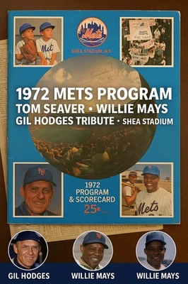 ⚾️ 1972 New York Mets Program Shea Stadium • Seaver Mays Hodges MLB Scorecard ⚾️ - Image 1 of 4