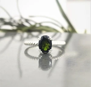 Anillo de compromiso Art Deco vintage granate rojo natural de plata de ley 925 - Imagen 1 de 14