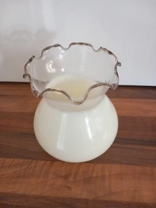 1 Glass Lamp shade Cream Replacement Fluted Vintage Light Fitting Light Shade - Picture 1 of 5
