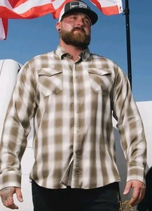 Camicia Dixxon Flannel Co Free Uomo Perla Bottoni a Scatto 3X Verde Manica Lunga 3XL - Foto 1 di 9