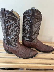 TONY LAMA Smooth Ostrich Mens Size 11 D Brown Leather Cowboy Western Boots - Picture 1 of 9