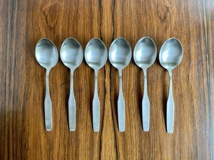 6x WMF FORM 3600 Soup Spoons Mid Century Germany Stainless Steel Flatware - Picture 1 of 4
