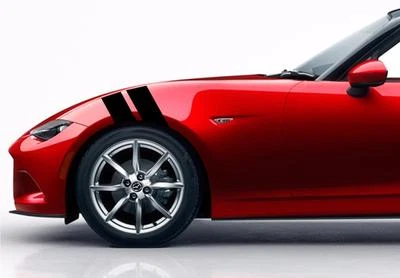 НОВЫЕ 4-дюймовые виниловые наклейки Fender Hash Bar спортивные ГОНОЧНЫЕ ПОЛОСКИ (подходит для Mazda MIATA MX-5) - Изображение 1 из 4