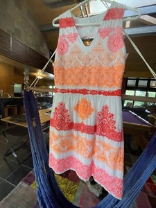 EPC Triple C orange White florescent cotton dress 100% cool cute 6/8, Worn Once - Picture 1 of 12