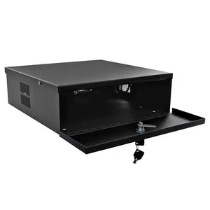 Schwerlast 15"" x 15"" x 5"" DVR Sicherheitsschloss Box mit Lüfter für CCTV-Systeme, schwarz - Bild 1 von 6