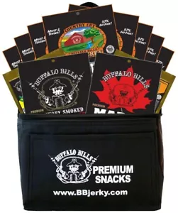 Assorted Beef Jerky Sampler with Black Cooler - Perfect Snack Gift for Anytime - Picture 1 of 9