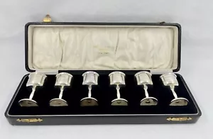 Cased Set of 6 Antique Sterling Silver Shot Glasses/Cups/Goblets Birmingham 1926 - Picture 1 of 11