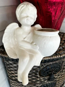 Vintage Ceramic Planter Sitting Angel Cherub 1995 Figurine Sioto Mold 10”-11” - Picture 1 of 3
