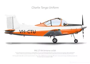 Entrenador aéreo PAC CT-4A A19-036 VH-CTU 2000 - A3+ impresión de perfil - Imagen 1 de 4