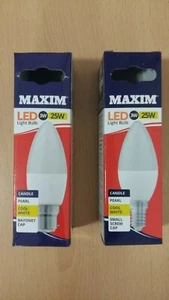 Maxim LED Candle Bulbs 3w BC B22 SES E14 Cool White 4000K 25w Cheap! - Picture 1 of 11