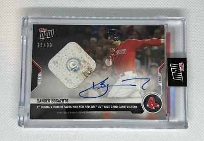 2021 Topps Now Base Relic Auto /99 #911A - Xander Bogaerts - Red Sox Autograph! - Image 1 of 3