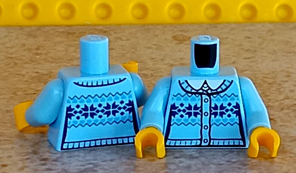 LEGO Sweater Torso Snowflakes Winter Cardigan Grandma Mom Sister Blue Holiday - Image 1 of 1