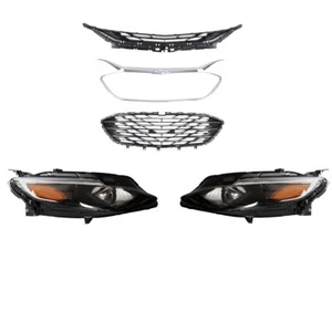 Front Upper Grill + Headlights Headlamps Left&Right For 2019 Chevrolet Malibu - Picture 1 of 9