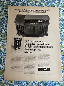 Anuncio impreso estéreo RCA de colección 1969 primer sintonizador hecho a mano por computadora consola anuncio estéreo - Imagen 1 de 7