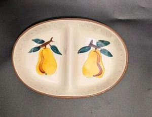 Vintage Stangl Keramik "FRUCHT" Muster mit Birnen - geteilte Schale 10,5" - Bild 1 von 9