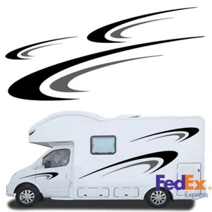 6x Stripes Graphics Vinyl Graphics Kit Decals Car Stickers For Camper RV Trailer - Bild 1 von 6