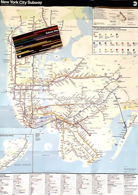 Official New York City Last 2024 Edition MTA NYC Subway & LIRR Train Map 23x 32" - Image 1 of 4