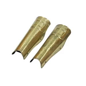 Medieval Spartan Greaves Set 17" Wearable One Size Leg Armor Brass Plating Armor - Picture 1 of 2