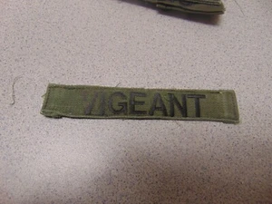 MILITARY PATCH US ARMY NAME TAPE TAG SEW ON FOR BDUS OLDER SUBDUED VIGEANT - Picture 1 of 1