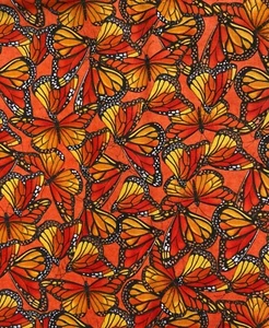 Butterflies Quilting Fabric 🦋🦋Vibrant Orange, Yellow, Red Colors by Clothworks - Picture 1 of 3