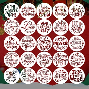 AIEX 25pcs Christmas Stencils for Painting, 4inch Reusable Christmas Templates - Picture 1 of 7