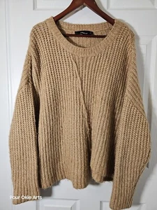 Zara Knit Women's L Alpaca Blend Sweater Asymmetrical Center Seam Fuzzy Cozy - Picture 1 of 5