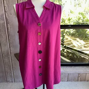 Women’s Soft Surroundings Danielle Sleeveless Fuchsia Knit Top Sz XL - Picture 1 of 10