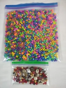 Plastic Pony Beads 9mm. Assorted Colors 1lb. 5oz. Pre-owned  - Picture 1 of 4