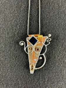 Unique Artisan Handcrafted Pendant Multi-Metals Gold Copper Silver See Detail - Picture 1 of 6