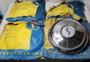 VINTAGE NOS 1961 1962 1963 STUDEBAKER 10" DOG DISH HUBCAPS SET OF 4 - Picture 1 of 12