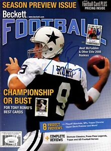 Tony Romo autographed signed Dallas Cowboys 2008 Beckett Football magazine (JSA)