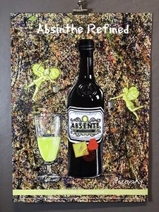 ABSINTHE Ad Poster, Homage A Pollock by artist John Pacovsky, New 19x26” - Picture 1 of 4