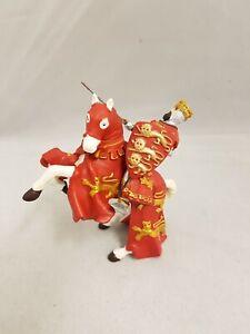 Papo Knight King on Horse red gold