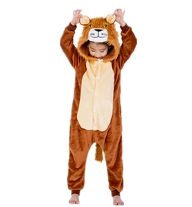 One-Piece Kid's Animal Pajamas Halloween Party Cosplay Bathrobes Sleepwear Lion - Picture 1 of 3