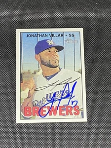Jonathan Villar Milwaukee Brewers Signed Auto 2016 Topps Heritage Card #582 COA - Picture 1 of 3