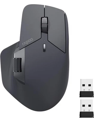 Rapoo MT760L Multi Mode Wireless Mouse Bluetooth 2.4G 4000DPI USB‑C Black - Image 1 of 4