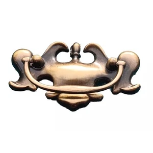 Bail Pull Handle Taiwan Drop Drawer Antique Style English Brass 3" Vintage 1970s - Picture 1 of 4