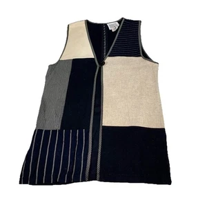 Vintage Longline Patchwork Vest Women Sz S Lagenlook Mixed Media Artsy Boho USA - Picture 1 of 11