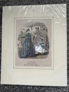 Hand Coloured Plate “the Fashions” From The Englishwoman’s Domestic Magazine1866 - Picture 1 of 3