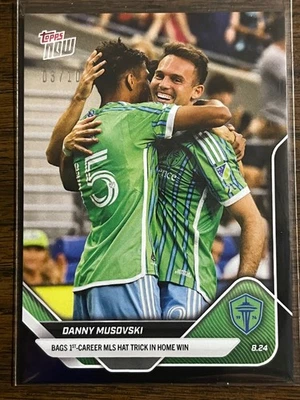 2025 Topps Now MLS #83 Danny Musovski Seattle Sounders FC BLACK 03/10 - Image 1 of 2